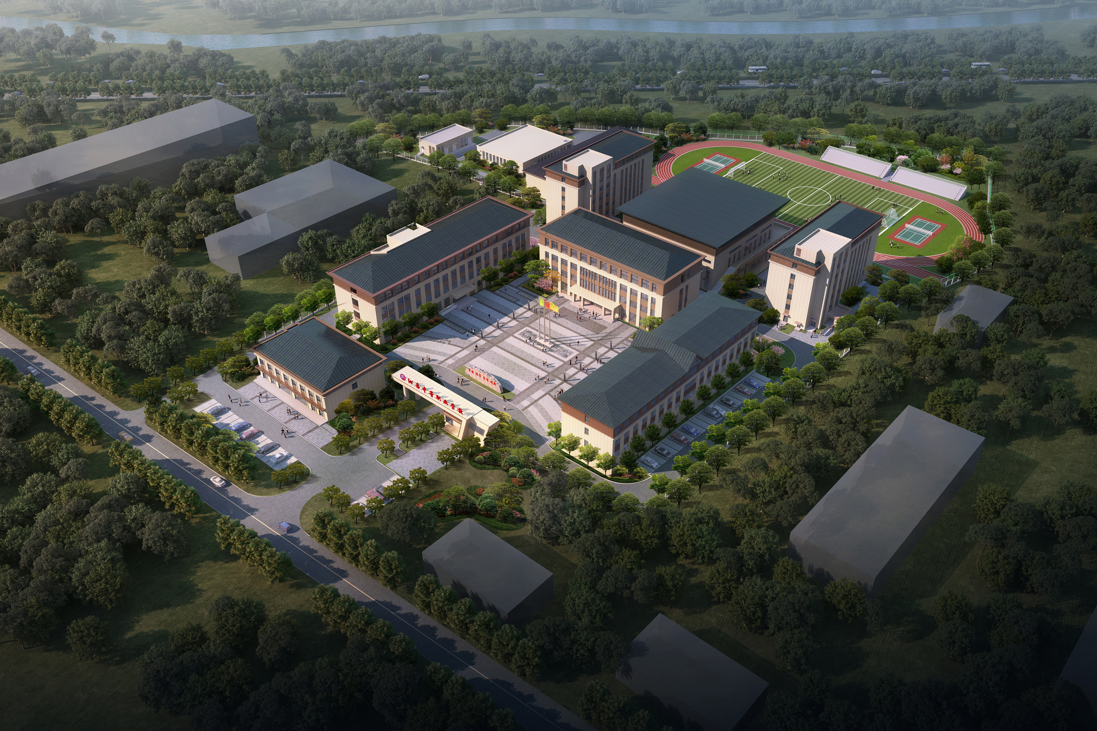 教育建筑--沁县中等职业学校项目